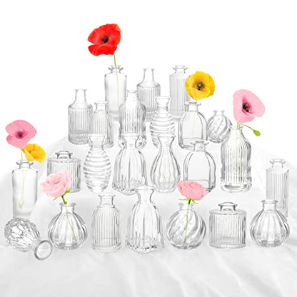 Bud Vases in Bulk 24, Small Glass Vase for Table Centerpieces - color: Clear, size: 2 Packs