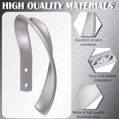 Chumia 2 Pcs Brushed Silver Metal Curtain Holdbacks Wall Mounted Tiebacks
