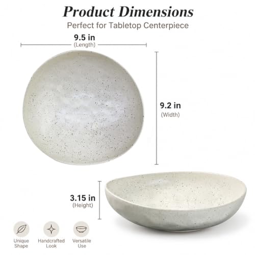 salomayes Wabi-Sabi Ceramic Decorative Bowl, Matte Off-White Catchall Bowl - color: Matte Off-White