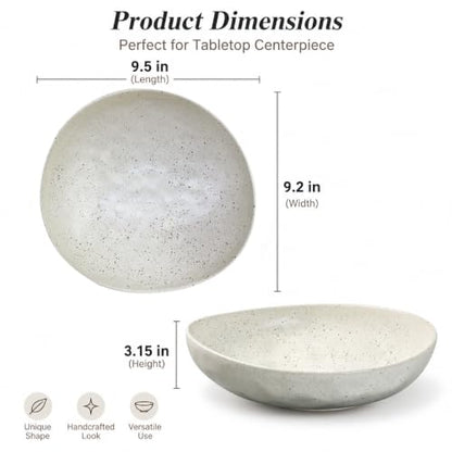 salomayes Wabi-Sabi Ceramic Decorative Bowl, Matte Off-White Catchall Bowl - color: Matte Off-White