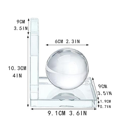 1 Pair Crystal Bookends with Crystal Ball for Heavy Books - color: Ball
