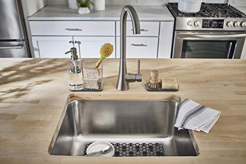 Spectrum Diversified Hexa Raised Feet Quick-Drying Heavy-Duty Protector with Non-Slip Surface, Large Farmhouse Sink Mat, Frost/Gray (Pack of 2) - size: 11.8" x 16" (Pack of 2)