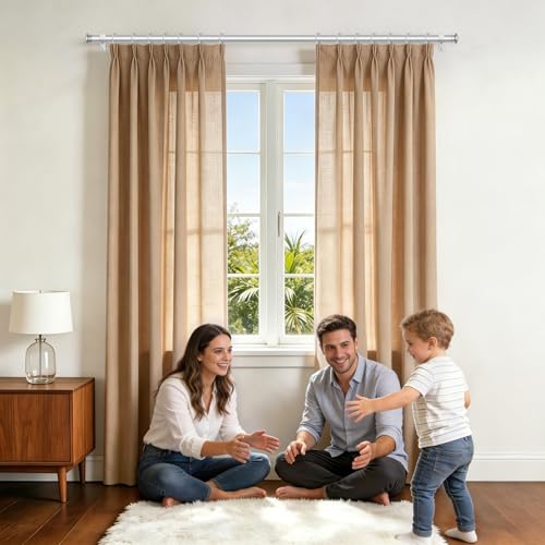 TONIAL Curtain Rods for Windows, 32 to 58 Inch, Silver, Single Drapery Rod - color: Silver, size: 32-58"