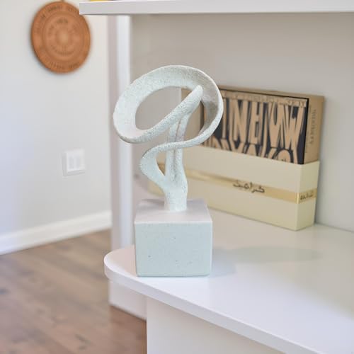 11.5" Modern Musical Note Decorative Sculpture, Abstract Musical Note Trophy Sculptures,Home Decor,Coffee Table Statues,Shelf Top Decor Aesthetics,Dining Living Room Desk Decor - color: 11.42"light Gray-square Base