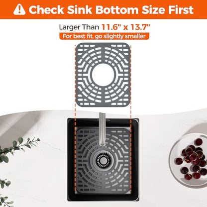 Snuggery Silicone Sink Protector for Kitchen Sink, 12"x14" Center Drain - size: 12x14 center