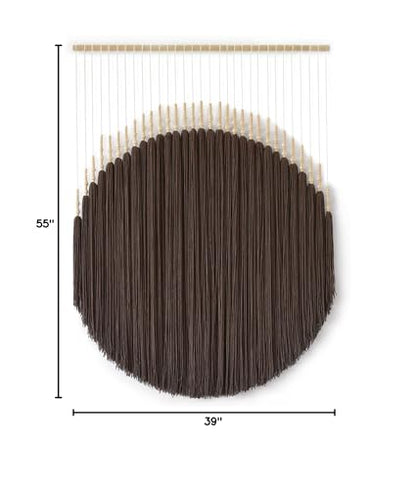 Macrame Wall Hanging Brown Geometric Art Beaded HandmadeTassel 39"W*55"L - color: Light coffee