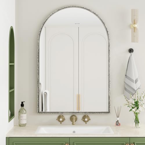 Arched Mirror Wall Mirror Bathroom Vanity Mirror Wall Decor Arch Mirror LivingRoom Bedroom Entryway Silver