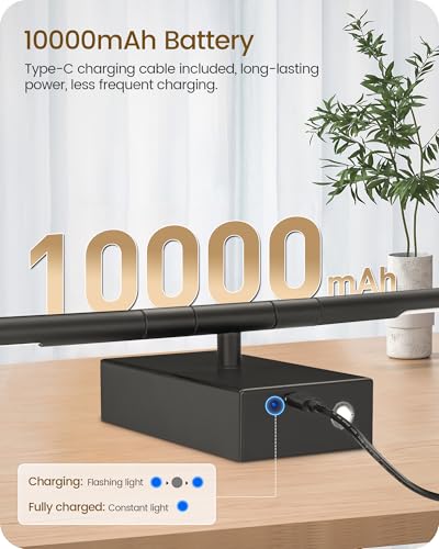 27.6" Wireless Wall Sconces Battery Operated Set of 2, Rechargeable Lamps with Remote, 360° Rotation, 10000mAh, Touch Dimmable Lights for Bedroom, Living Room, Hallway, Black B06YBP205 - color: Black, size: 27.6 Inches