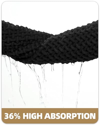 Color&Geometry Black 60x24 Waffle Bath Mat, Rubber Non Slip Bathroom Rug - color: Black, size: 24"x60"