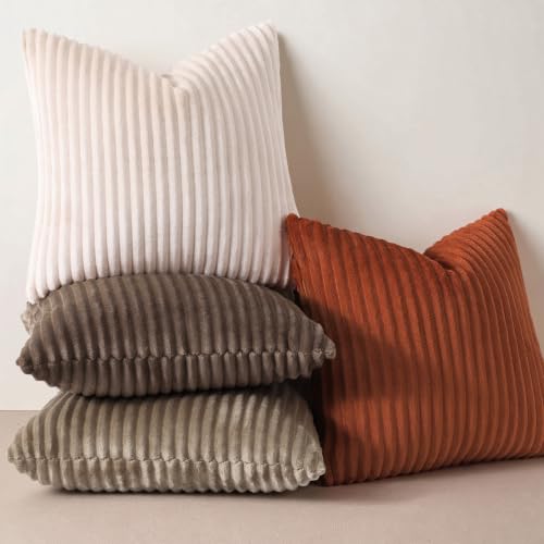 Simmore Fall Soft Camel Flannel Throw Pillow Covers 16X16 Set of 2 - color: Camel, size: 16" x 16" (Pack of 2)