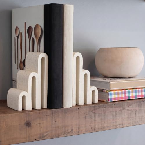 Yalikop Decorative Bookends for Shelves Set of 2 Heavy Duty Concrete