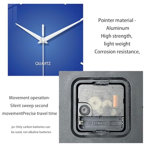 XFM Blue Glass Wall Clock 14 Inch Modern Simple - color: Blue, size: 14inch