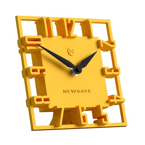 NEWGATE® Highline Desk Clock | Square Skeleton Clock | Yellow - color: Citrus Yellow