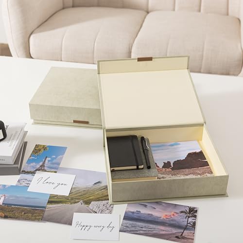 Soul & Lane - Letter Keepsake Box, Magnetic Lid, Set of 2, Ash Green - color: Ash Green