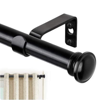 TONIAL Curtain Rods for Windows, 32 to 115 Inch, Black, Single Drapery Rod - color: Black, size: 32-115"