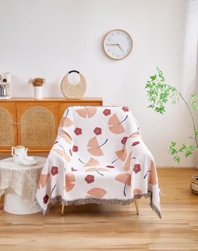Erke Boho Throw Blanket Cushion Cover Sheet Blanket Chair Recliner Cover Rug Hanging Tapestry Furniture Slipcover (Ginkgo Leaf, 50" X 70") - color: Ginkgo Leaf