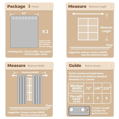 BGment Camel Linen Curtains for Living Room 63 Inch Length 2 Panels - color: Camel, size: 52"W x 63"L (Pack of 2)