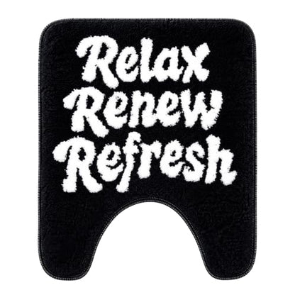 U Shaped Toilet Rug Washable Cute Bath Mat 24x20,Relax Renew Refresh - style: Relax Renew Refresh