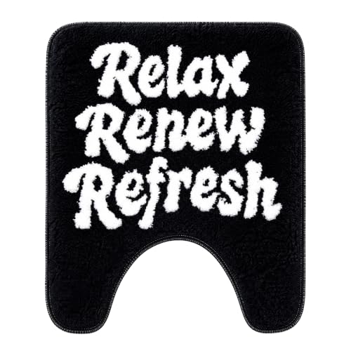 U Shaped Toilet Rug Washable Cute Bath Mat 24x20,Relax Renew Refresh - style: Relax Renew Refresh