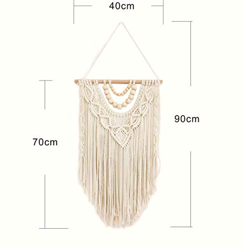 simpleSS Macrame Wall Hanging Boho Macrame Tapestry Woven Home Decor Wall Pediment - Beautiful Apartment Bedroom Dorm Room Decoration (15.7” W×27.5” L)