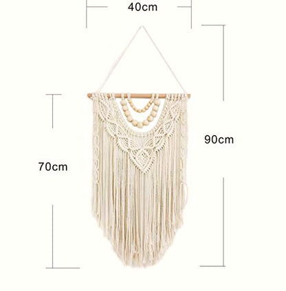 simpleSS Macrame Wall Hanging Boho Macrame Tapestry Woven Home Decor Wall Pediment - Beautiful Apartment Bedroom Dorm Room Decoration (15.7” W×27.5” L)