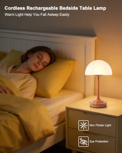 UMEXUS 11.8" Modern Small Cordless Table Lamp Rechargeable Battery Operated
