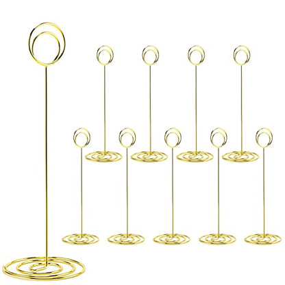 Table Number Holders, 10PCS Place Card Holder, Photo Holder (8.7" Gold) - color: Gold, size: Extra Large