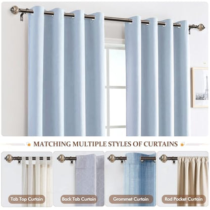 KAMANINA 1 Inch Curtain Rods 32 to 58 Inch, Bronze Adjustable Drapery Rods - color: Bronze, size: 32-58"