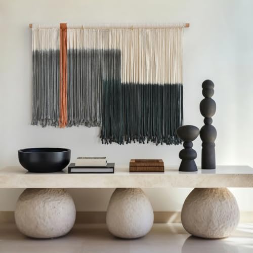 Macrame Wall Hanging Green Boho Fiber Art for Bedroom Room 27"W x 19"L - color: Green, size: 27"W*19"L