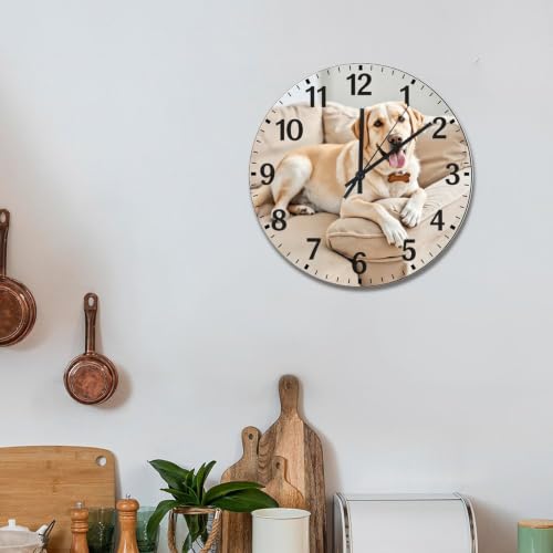 Labrador Retriever Wall Clock Yellow Lab Dog Wooden Wall Clock - color: Style-5, size: 15 inch