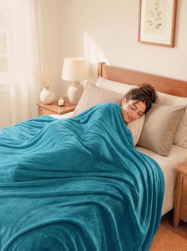 Utopia Bedding Soft Fleece Bed Blanket Throw Size Turquoise (50x60 Inch) - color: Turquoise, size: Throw (50x60 Inch)