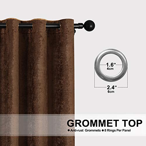 ELKCA Double-Sided Chenille Window Curtains for Living Room Chocolate Window Curtains for Bedroom,Grommet Top, 52inchX104inch, 2 Panels - color: Chocolate, size: 52"W x 104"L (Pack of 2)