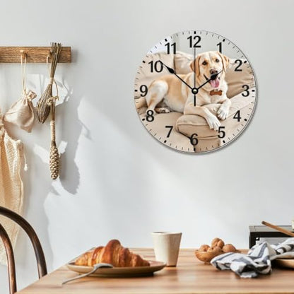 Labrador Retriever Wall Clock Yellow Lab Dog Wooden Wall Clock - color: Style-5, size: 12 Inch