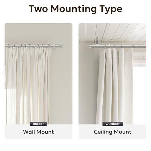 Zeerobee Curtain Rods for Windows 32 to 48 Inch, Brushed Nickel Curtain Rod - color: Brushed Nickel, size: 32"-48"