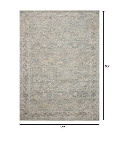 Loloi Angela Rose Blake Sky/Beige 5'-3" x 5'-3" Round Area Rug - color: Sky / Beige, size: 5'3" (Round)
