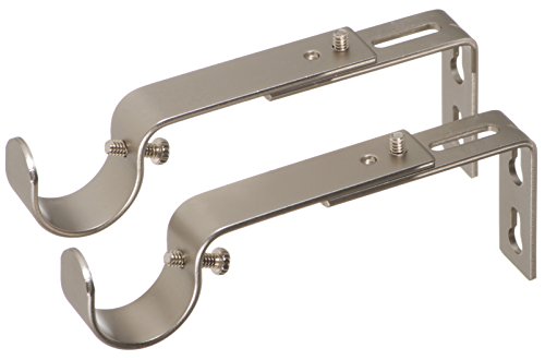 Ivilon Adjustable Brackets for Curtain Rods - for 1 or 1 1/8 Inch Rods. Set of 2 - Satin Nickel - color: Satin Nickel, size: Adjustable - 1" or 1-1/8" Rods