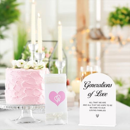Acrylic Wedding Sign Generations of Love Sign for Wedding Wedding Signs for Ceremony Modern Calligraphy Arch Acrylic Table Top Sign for Wedding Reception and Event Party Table(white） - color: Generations of Love