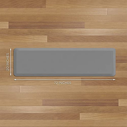 NewLife by GelPro Anti-Fatigue Nonslip 1/2" Thick Hard Floor Utility Mat for Garage, Patio and Kitchen, 20" x 72", Leather Grain Grey - color: Leather Grain Grey