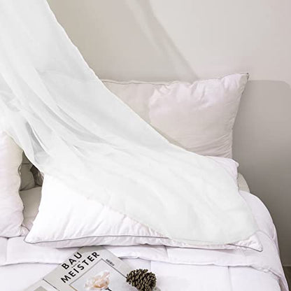 Sheer Canopy Bed Curtains 216 Inch Long, Wide 52, White - color: White, size: Full/Queen (52"W x 216"L)
