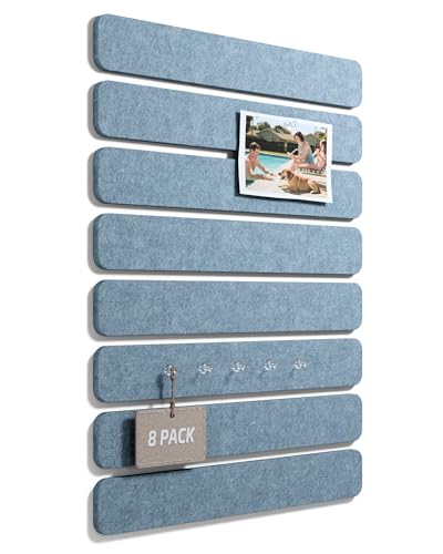 Fluxynara 13" x 2" Felt Wall Panels, Coastal Mist - color: Coastal Mist, size: 8-pack