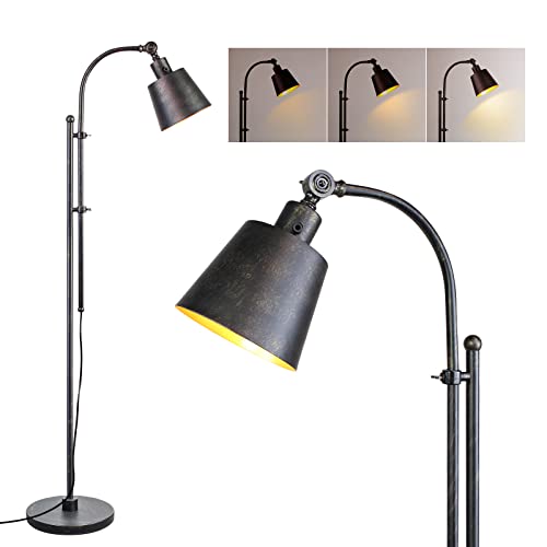 LALISU Industrial Floor Lamps Rustic Farmhouse Floor Lamps for Living Rooms - color: Rustic Black
