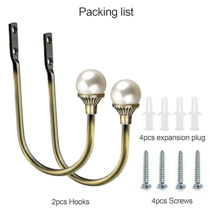 COCIVIVRE 2 Pack Curtain Holdbacks Wall Mounted Curtain Tiebacks Hooks - color: Antique Bronze, size: 2 Pack