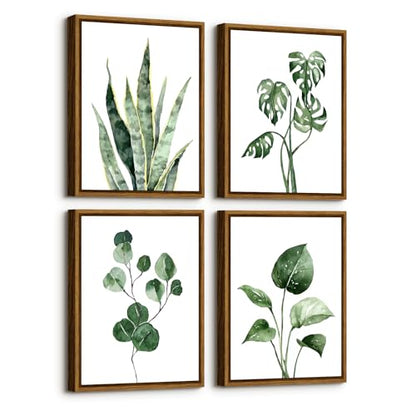 VIYYIEA Sage Green Botanical Wall Art Set of 4, Watercolor Painting, 8 x 10 - color: Greenery Collection, size: 10"L x 8"W