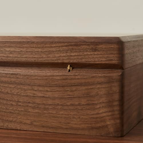 Black Walnut Wood Jewelry Box, No Lock - style: Vintage
