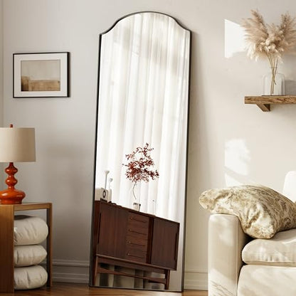 VooBang Wave Curved Top Arched Mirror Full Length, 65"x24" Floor Mirror - size: 65"L x 24"W