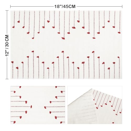 Artoid Mode Red Christmas Woven Rustic Placemats Set of 4-12x18 Inch - color: Red, size: 12" x 18", 4 Pcs
