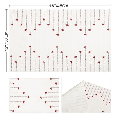 Artoid Mode Red Christmas Woven Rustic Placemats Set of 4-12x18 Inch - color: Red, size: 12" x 18", 4 Pcs