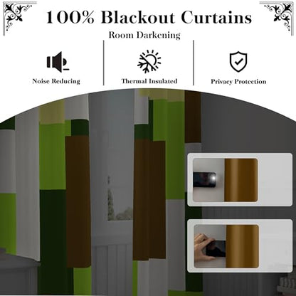 Tyrot Avocado Green Blackout Curtains for Bedroom Living Room 84 inch - color: Avocado Green, size: 52"W x 84"L (Pack of 2)