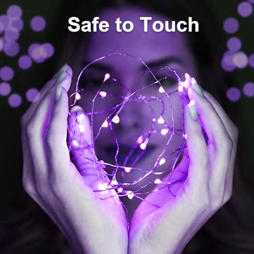 1 Pack USB Plug in Fairy String Lights,16ft 50 LED Copper with Remote and Timer, 8 Modes Waterproof Twinkle String Lights for Bedroom Indoor Party Wedding Christmas Decoration (Purple) - color: Purple, size: 1 Pack