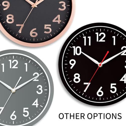 AKCISOT 10 Inch Wall Clock, Silent Battery Operated Analog Clock, White - color: C_white, size: 10 Inch